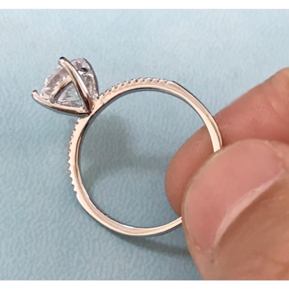 925 Sterling Silver 3 CT  Solitaire Ring - Picture 6 of 9